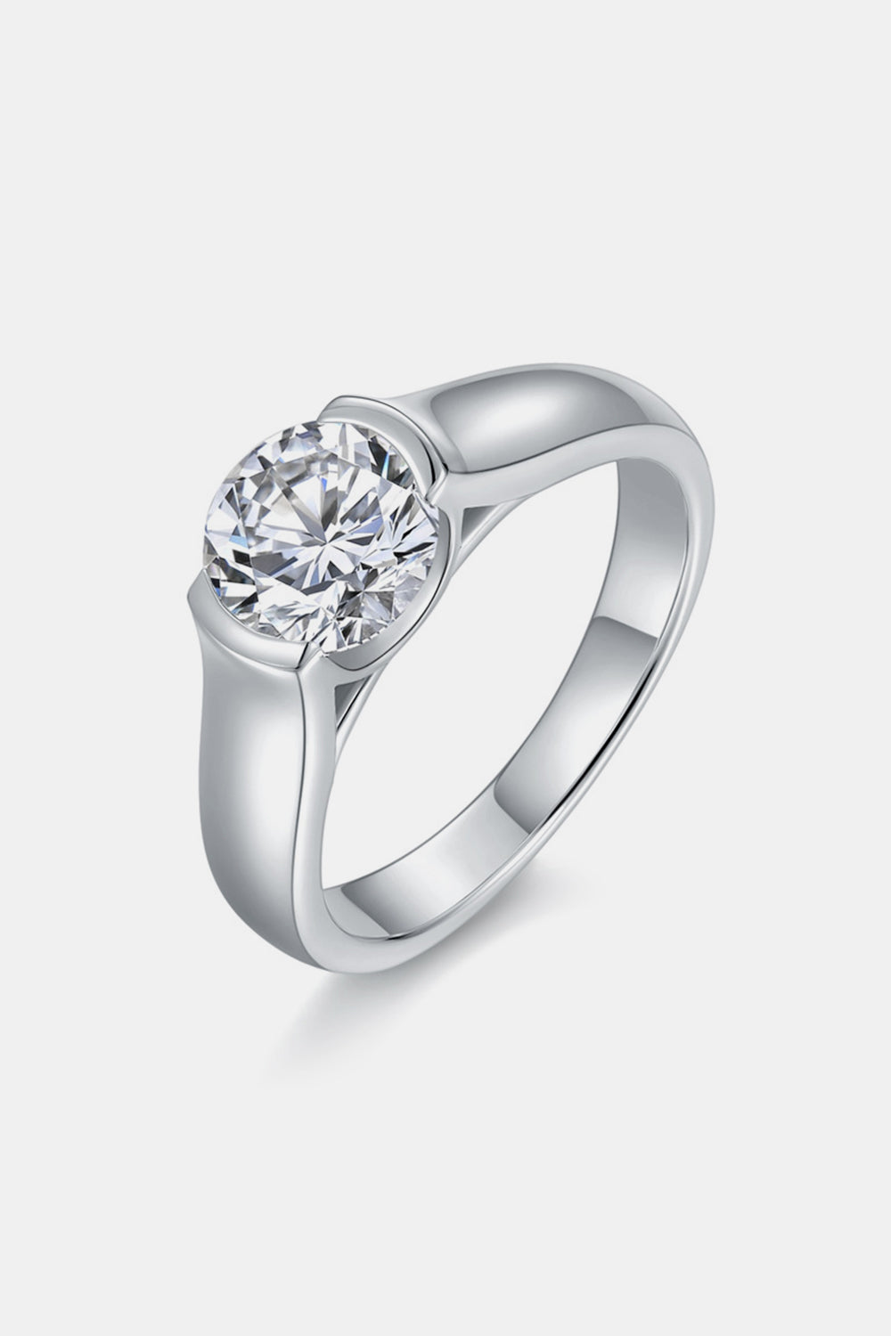 Bague en argent sterling 925 avec moissanite de 1,5 carat