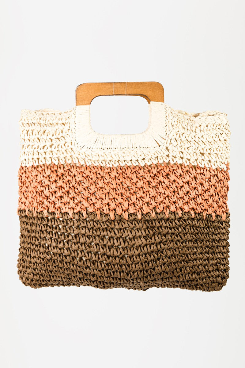 Sac fourre-tout tressé double usage Fame Color Block