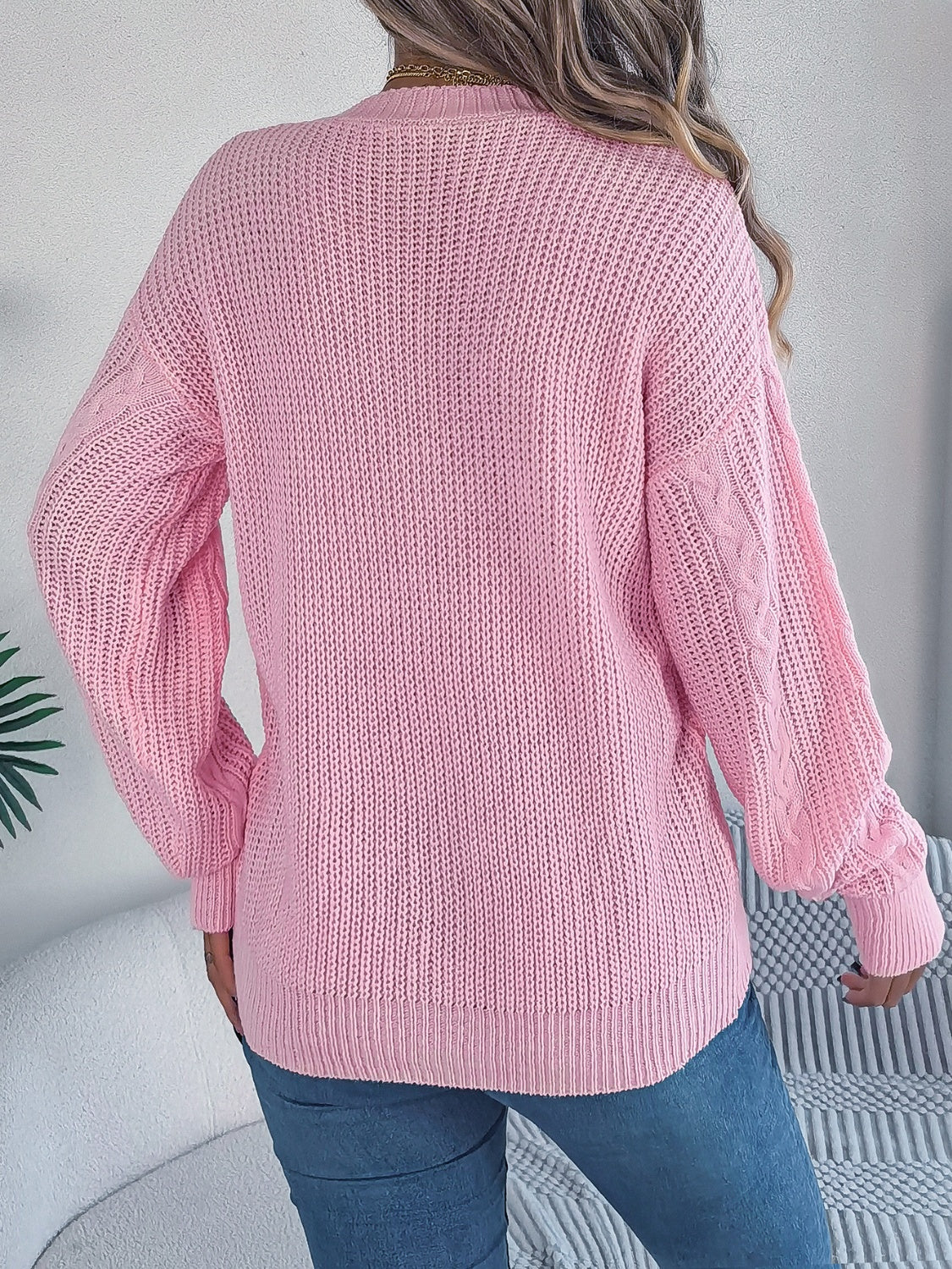 Cardigan à manches longues en maille torsadée