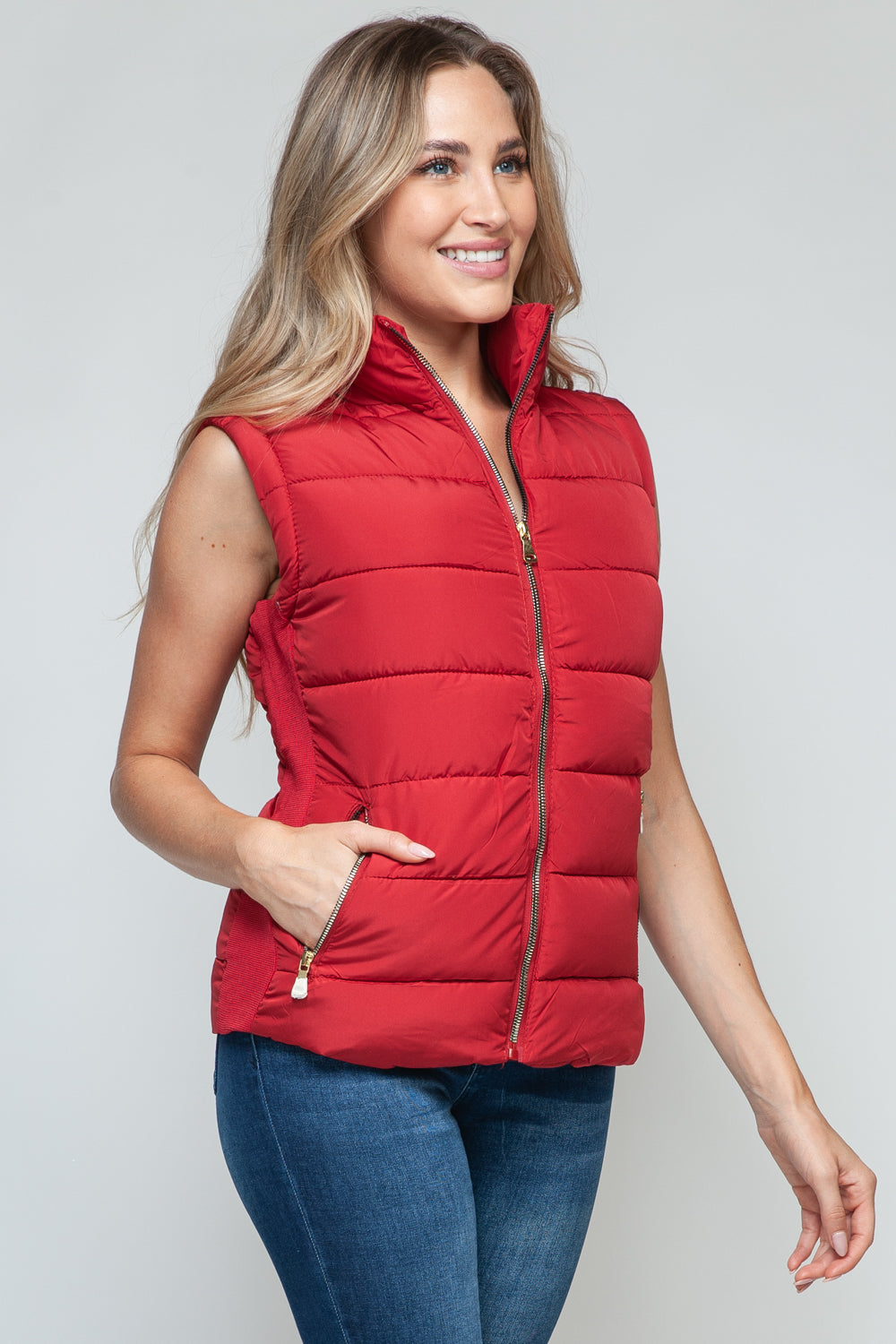 Gilet à col roulé zippé snob avec poches
