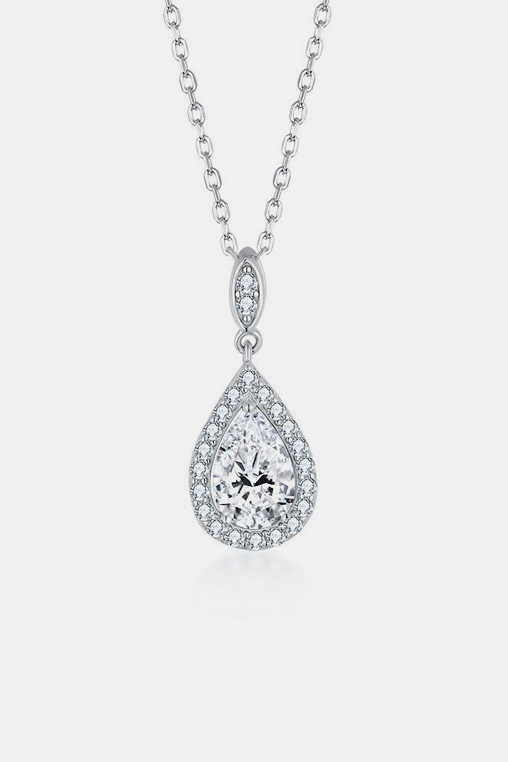 Collier en argent sterling 925 avec moissanite de 1,5 carat et forme goutte