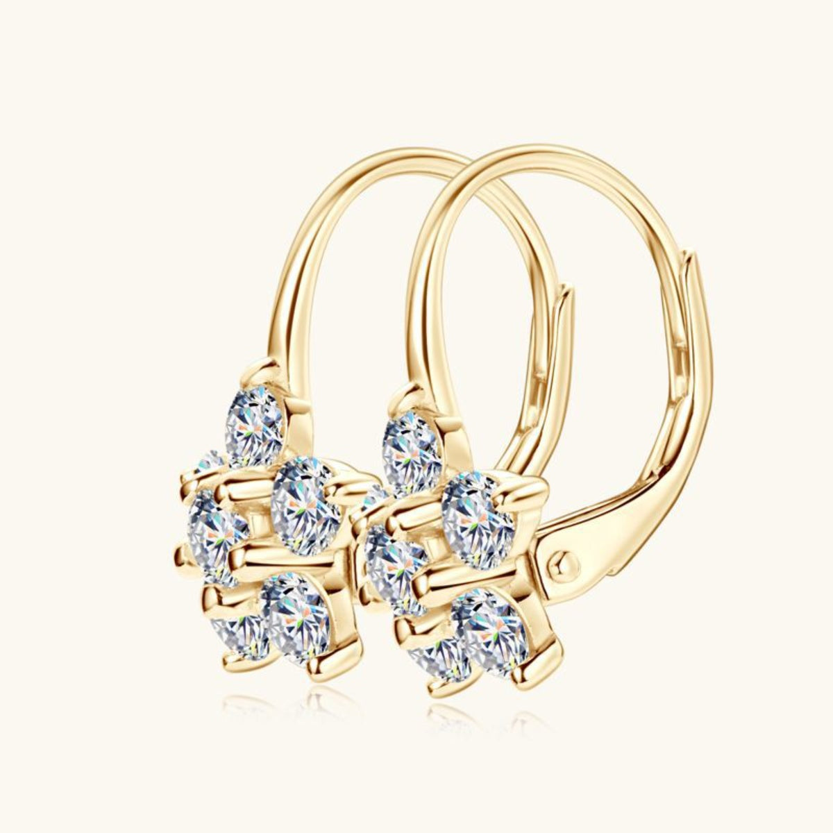 Boucles d'oreilles créoles en argent sterling 925 avec moissanite de 1,2 carat