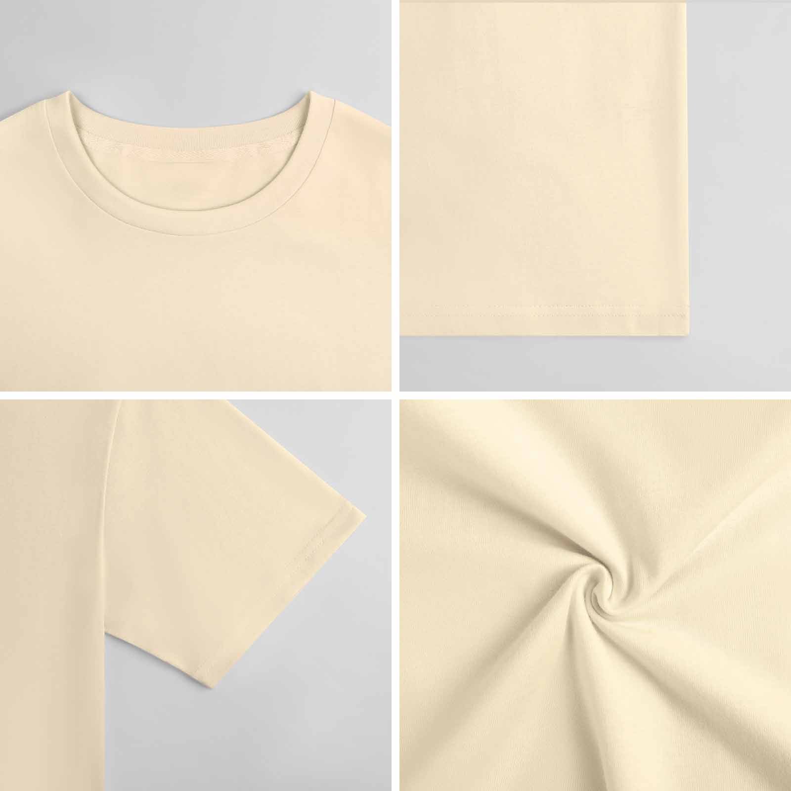 New 2025 Pure cotton short sleeved T-shirt Front print Multiple colors