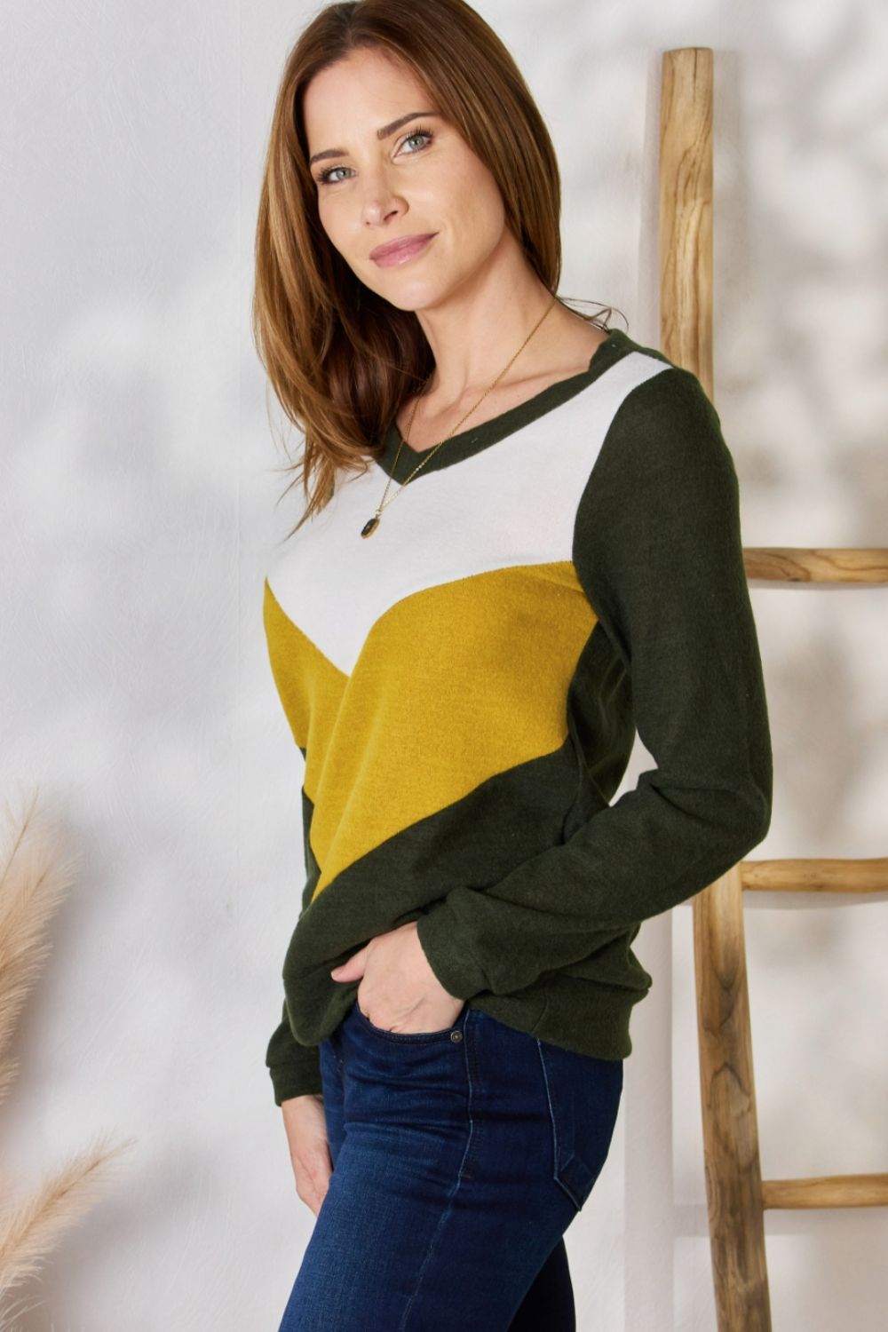 Chemisier col V colorblock grande taille Hailey & Co