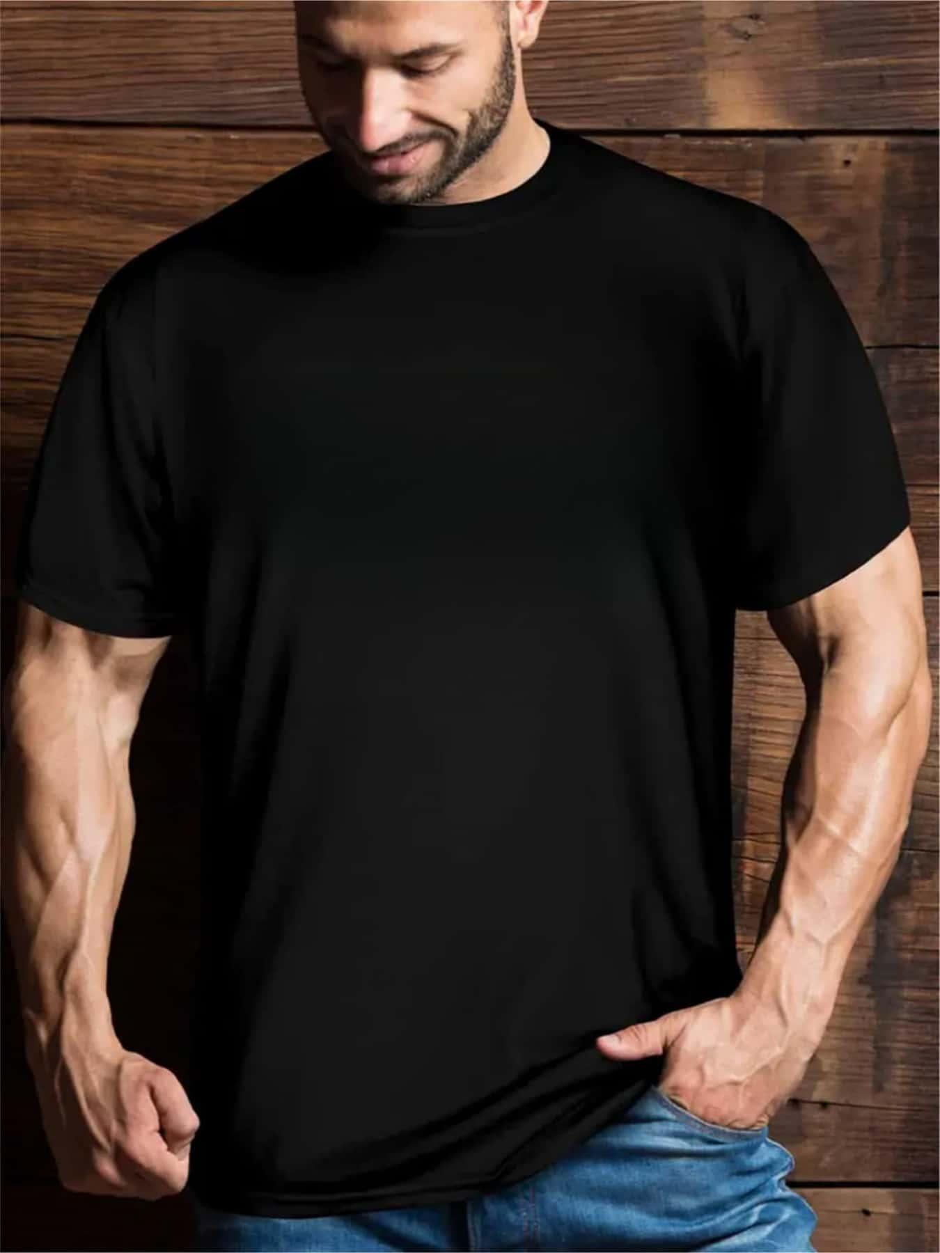 T-shirt décontracté à manches courtes et col rond pour homme