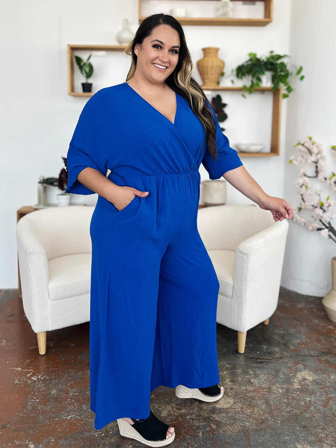 Combinaison à jambes larges et surplis Double Take avec poches