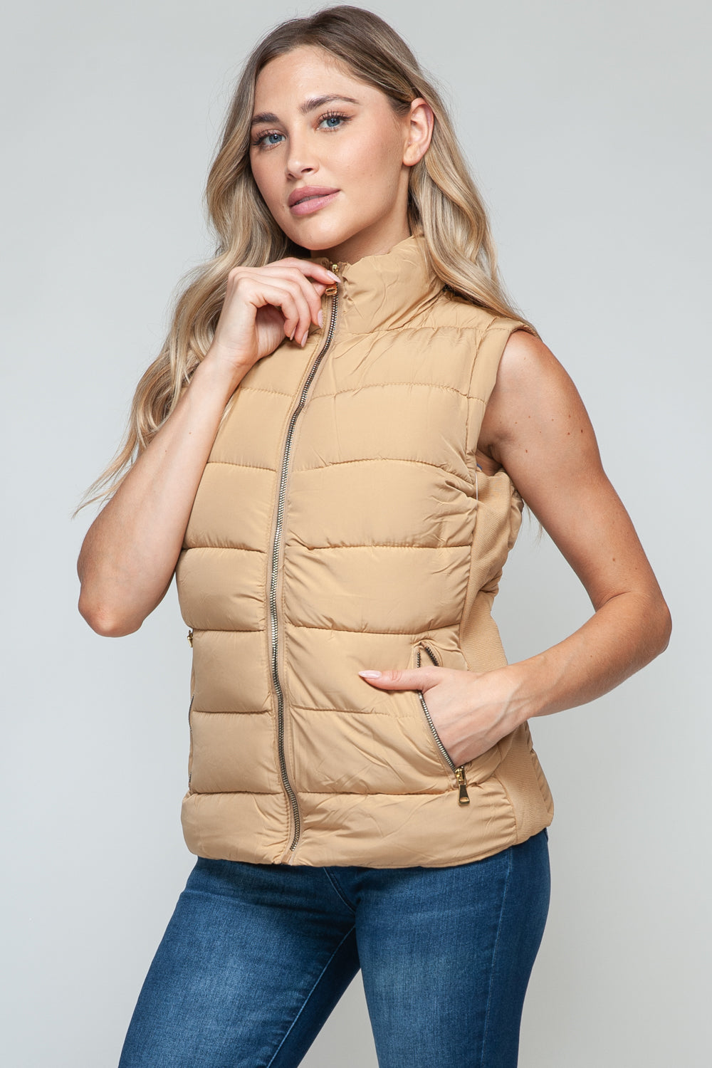 Gilet à col roulé zippé snob avec poches