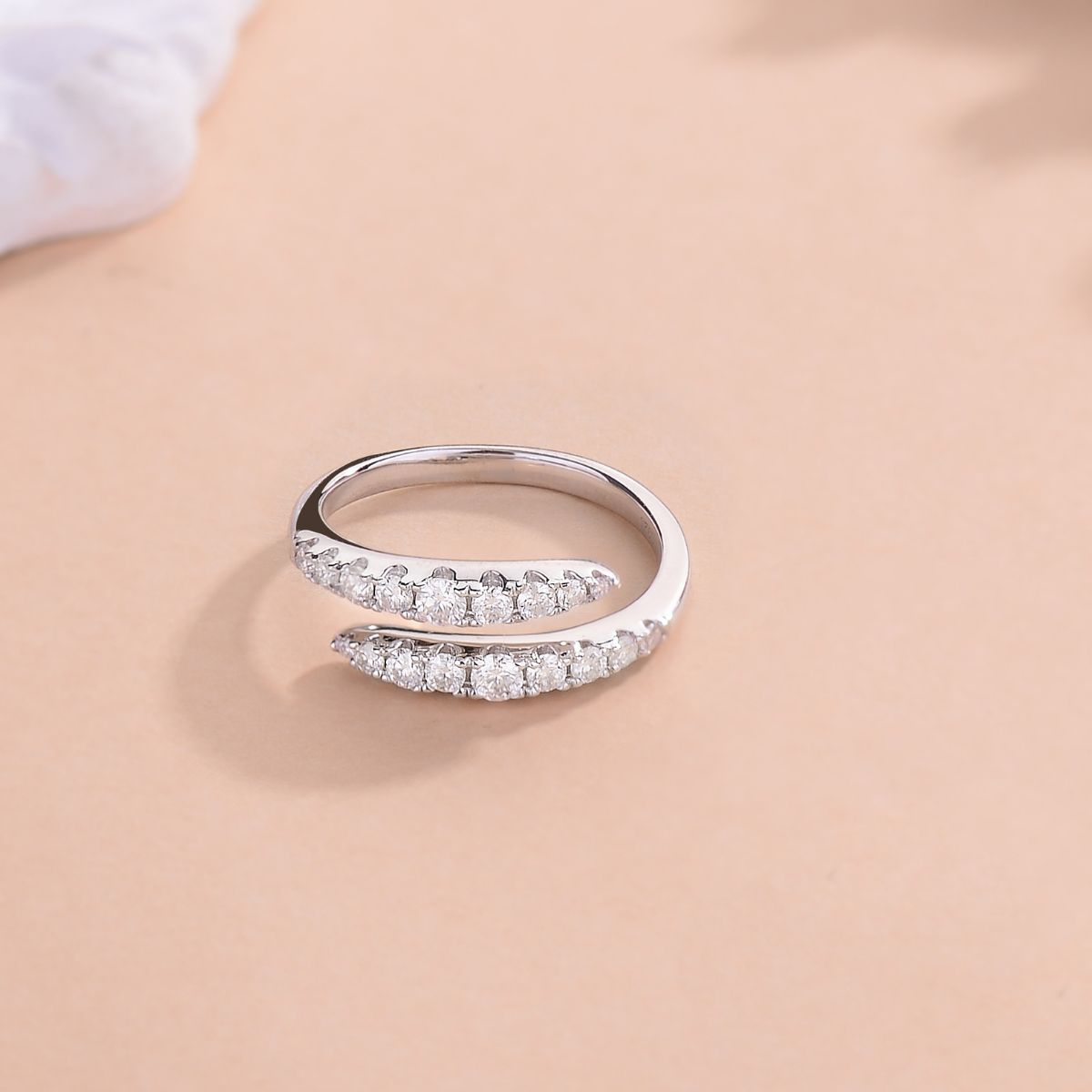 Bague en argent sterling 925 avec moissanite