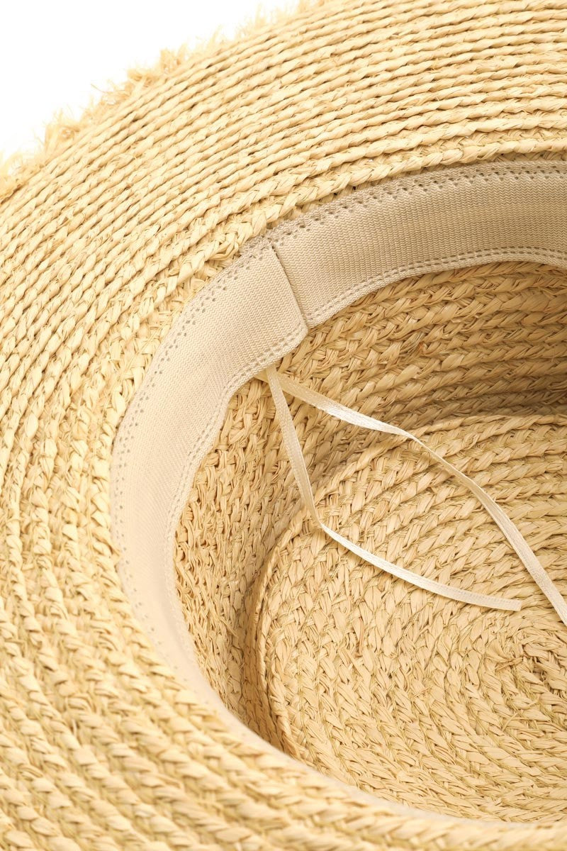 Chapeau de soleil en paille tressée Fame