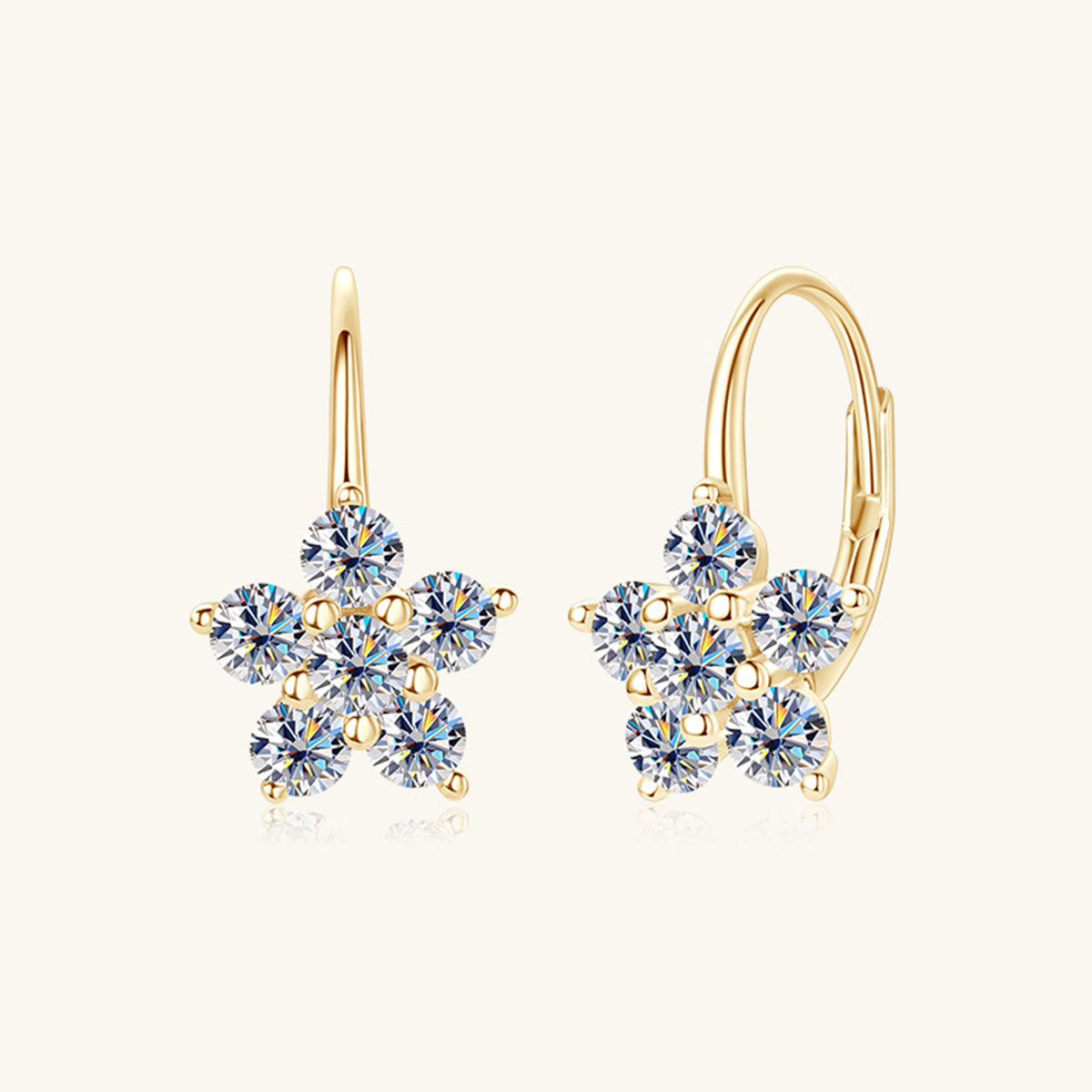 Boucles d'oreilles créoles en argent sterling 925 avec moissanite de 1,2 carat
