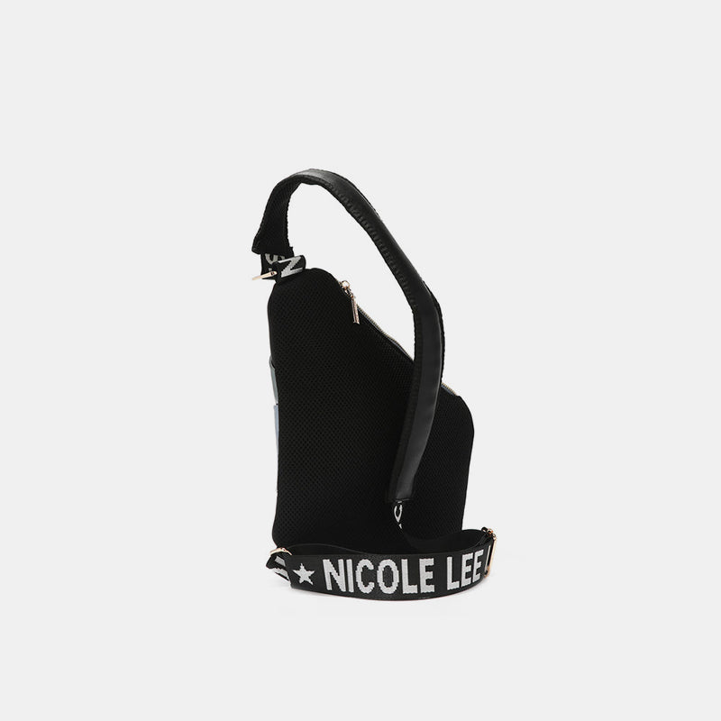Sac bandoulière en cuir vegan à motif léopard et lèvres Nicole Lee USA