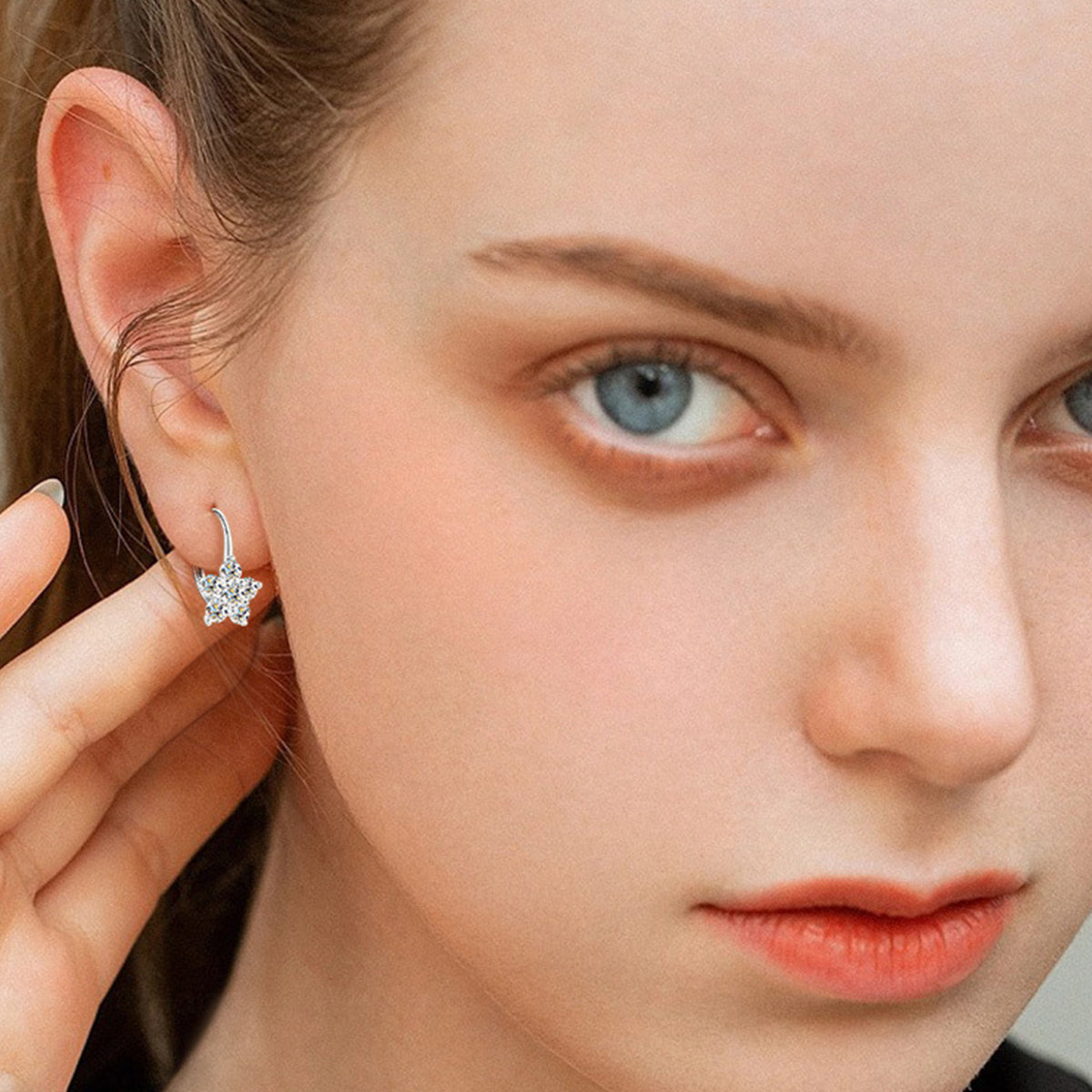 Boucles d'oreilles créoles en argent sterling 925 avec moissanite de 1,2 carat