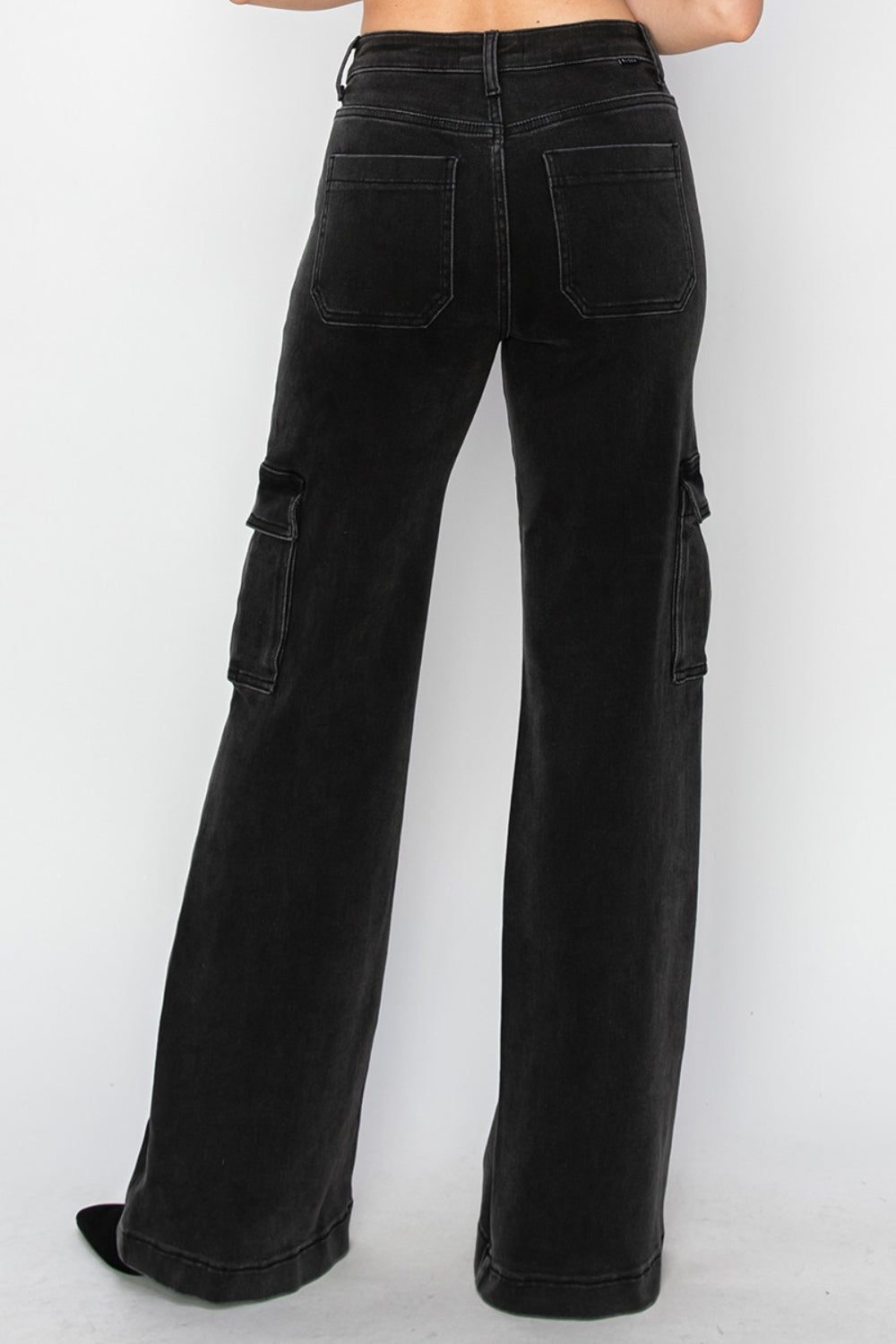 Jean cargo taille haute à jambe large et taille haute Risen