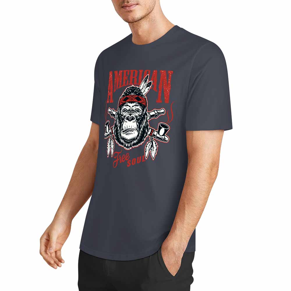 New 2025 Pure cotton short sleeved T-shirt Front print Multiple colors