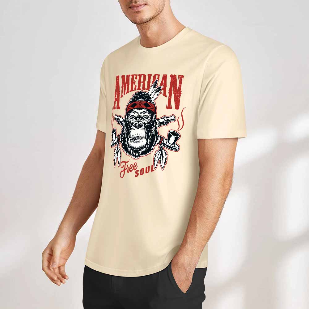 New 2025 Pure cotton short sleeved T-shirt Front print Multiple colors