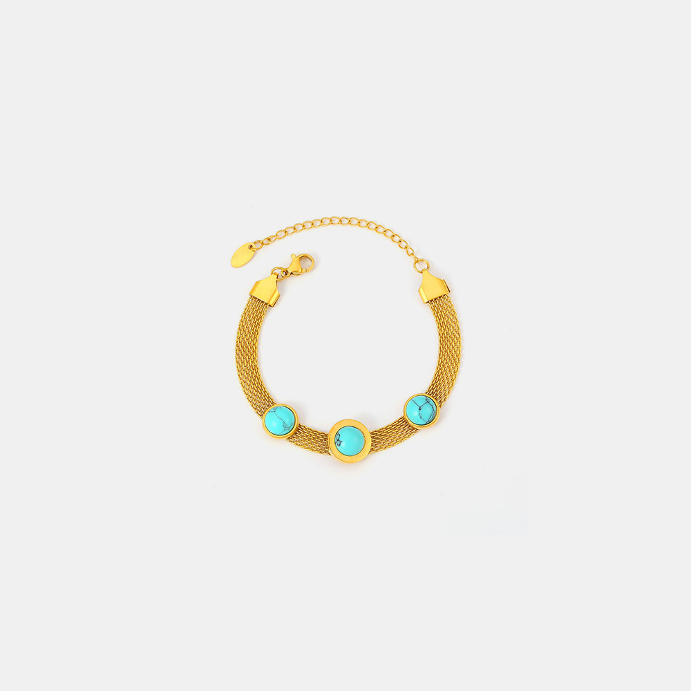 Bracelet en acier titane turquoise