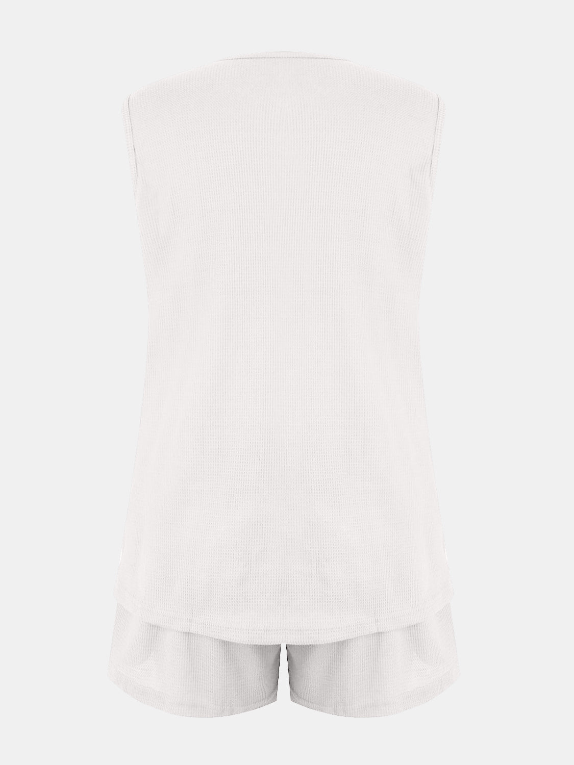 Ensemble haut et short crantés en tricot gaufré pleine grandeur