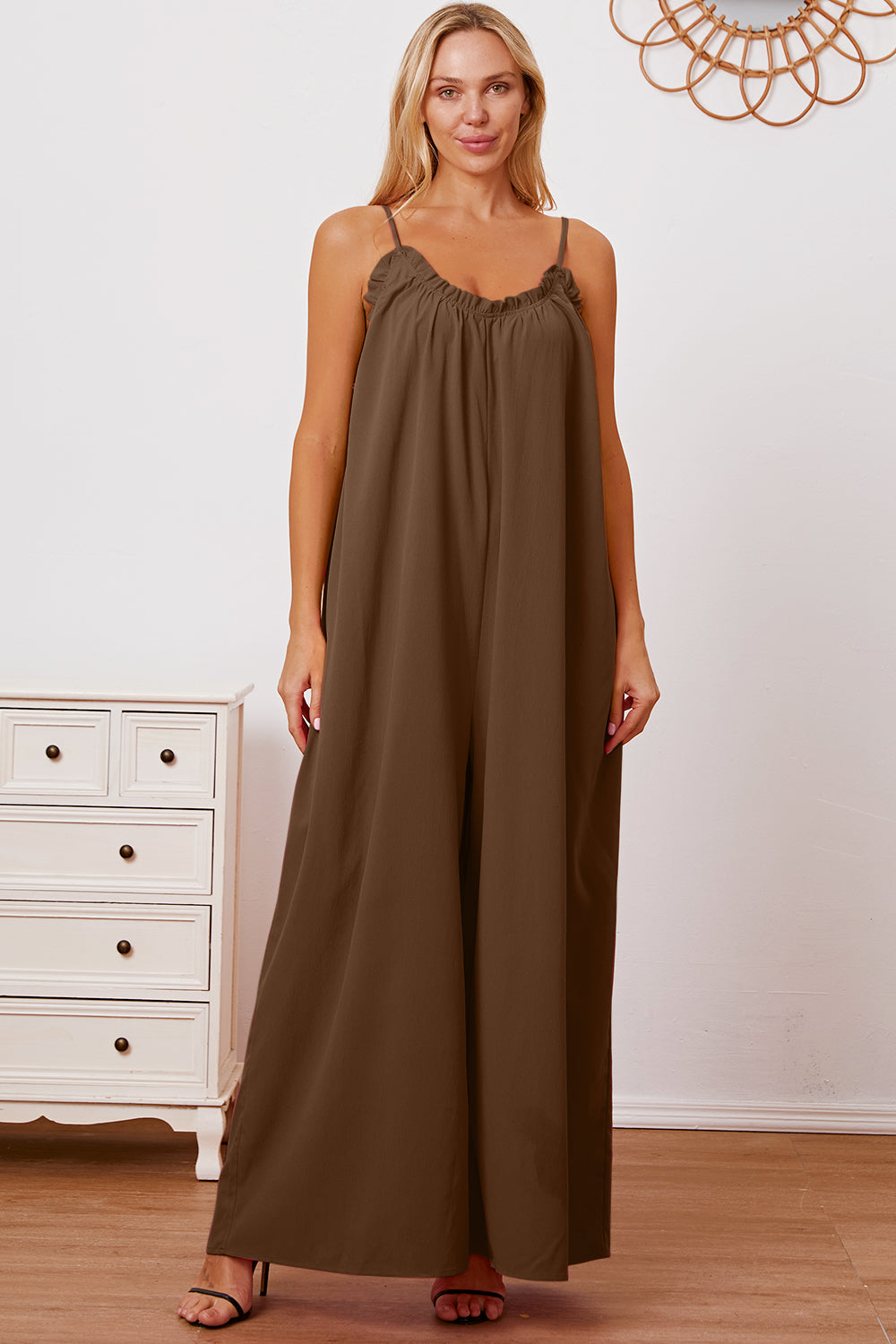 Combinaison camisole Double Take taille réelle à volants et à nouer dans le dos avec poches