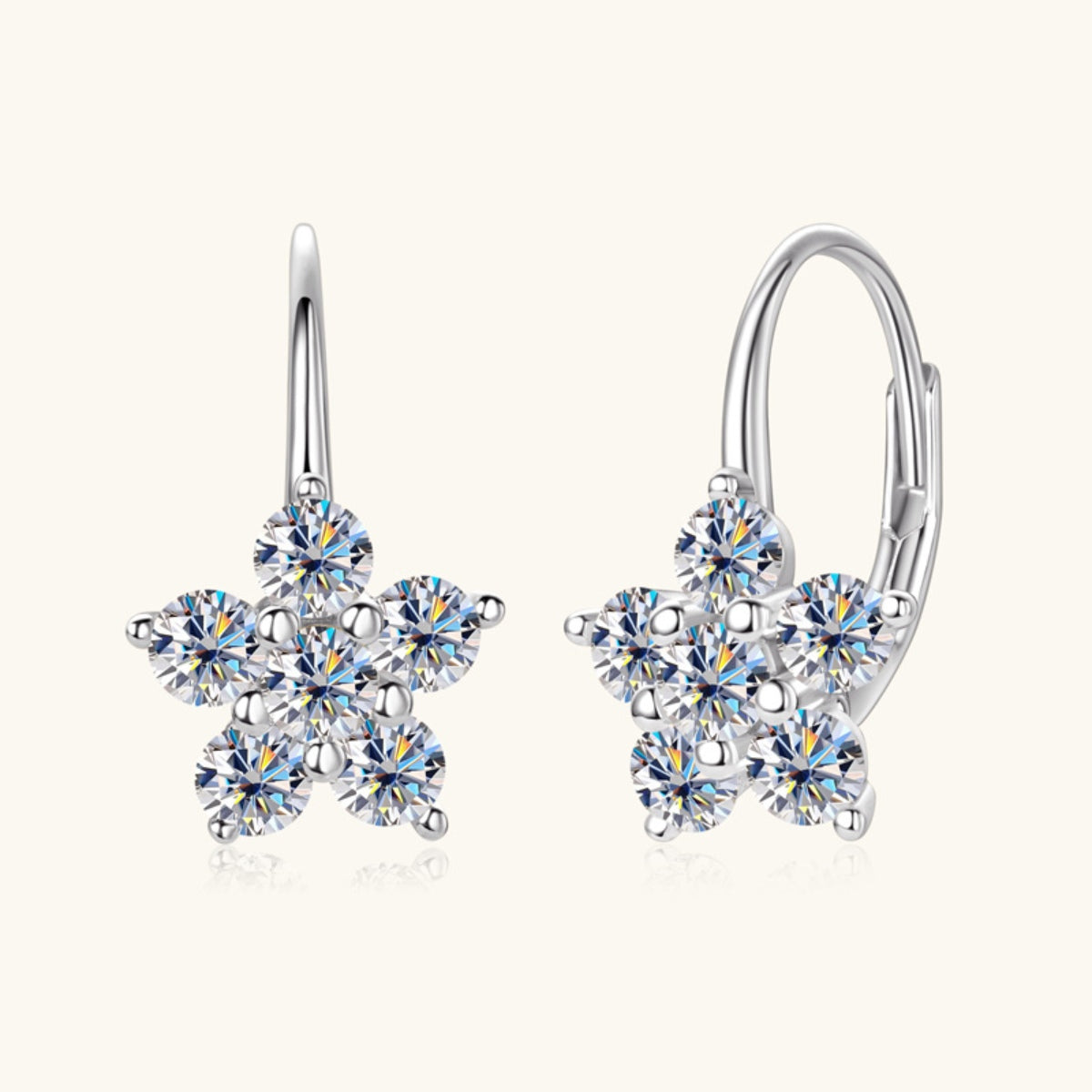 Boucles d'oreilles créoles en argent sterling 925 avec moissanite de 1,2 carat