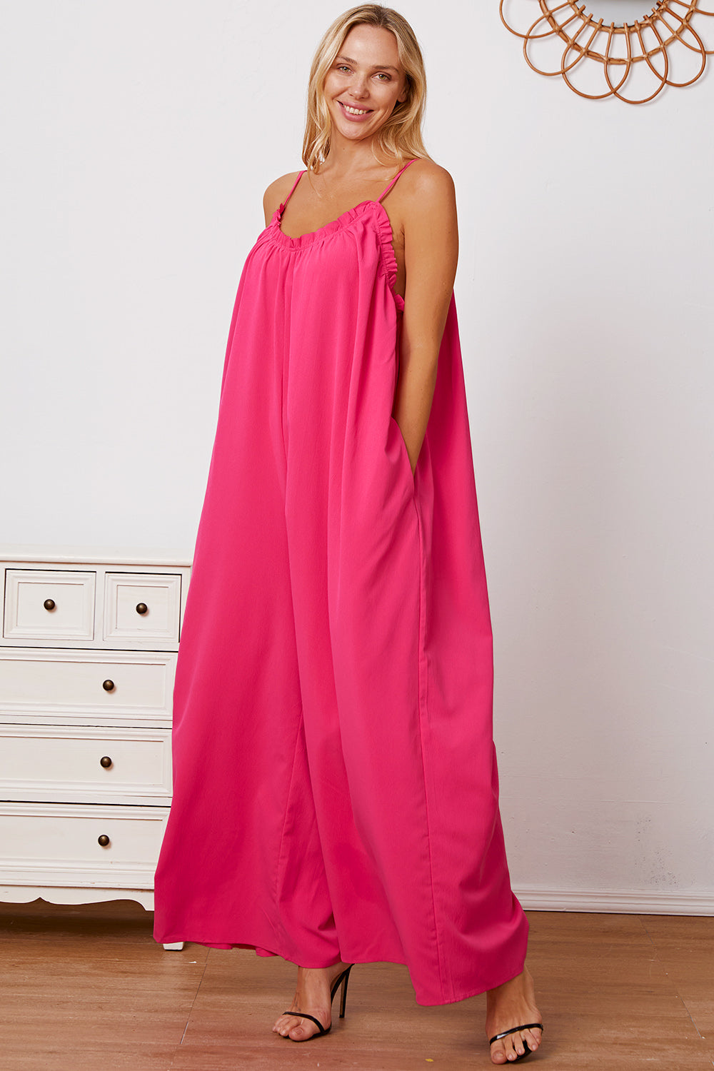 Combinaison camisole Double Take taille réelle à volants et à nouer dans le dos avec poches