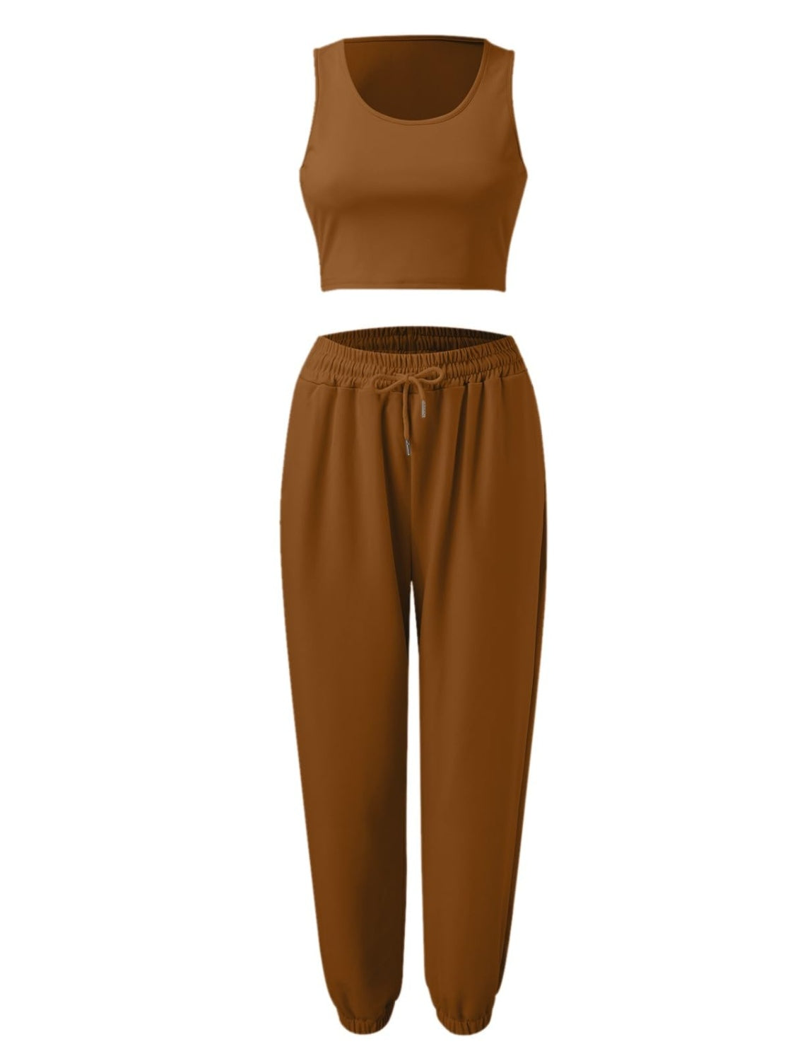 Ensemble haut à bretelles larges et pantalon de jogging à cordon de serrage