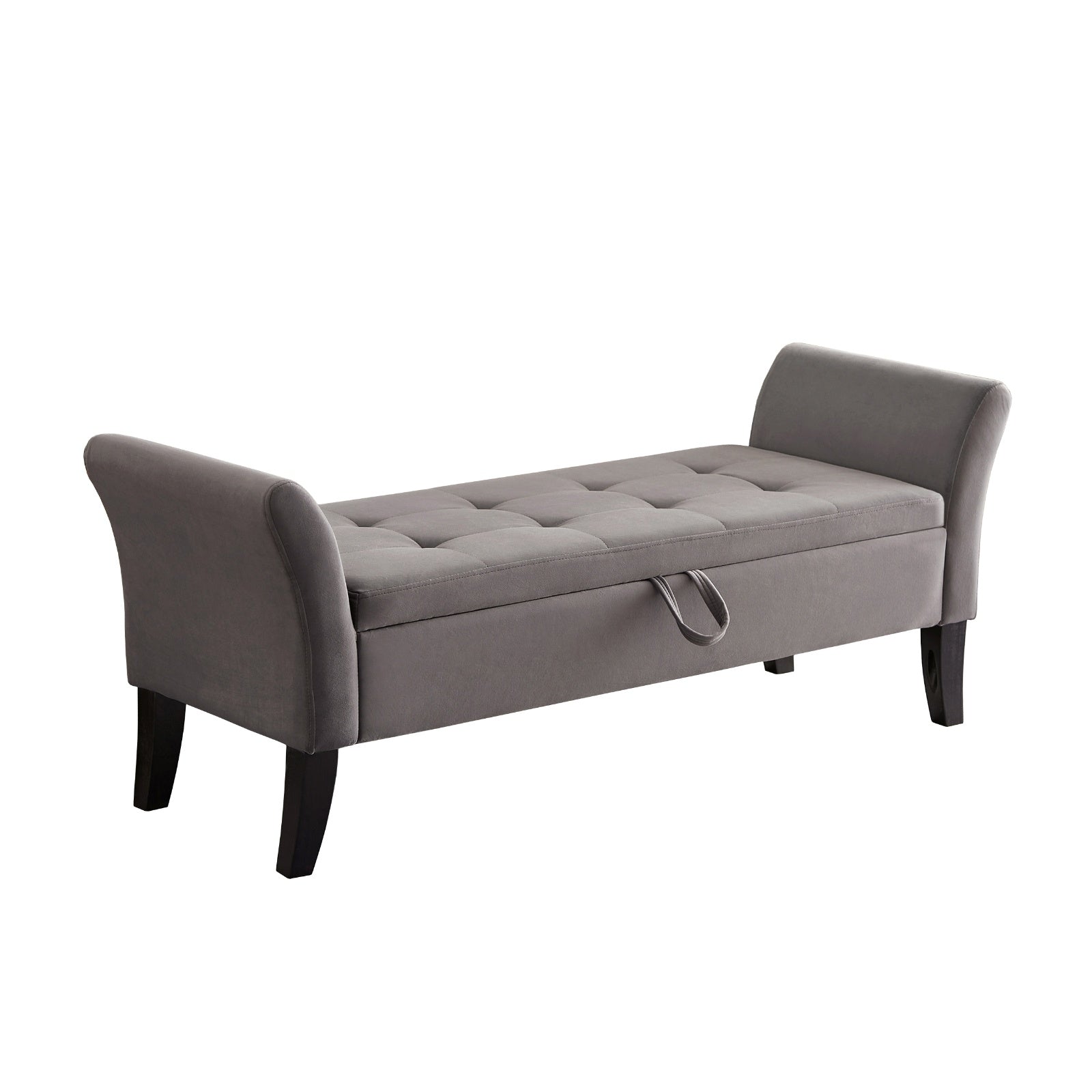 51.5 Bed Bench With Storage Grey Velvet
