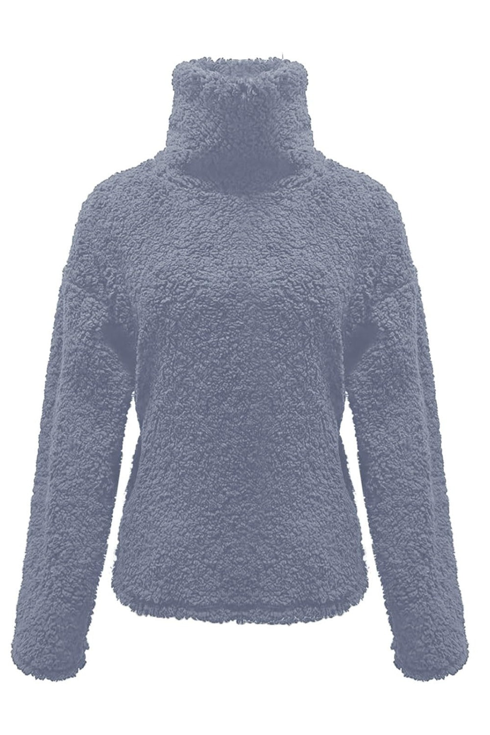 Sweat-shirt à manches longues et col roulé duveteux
