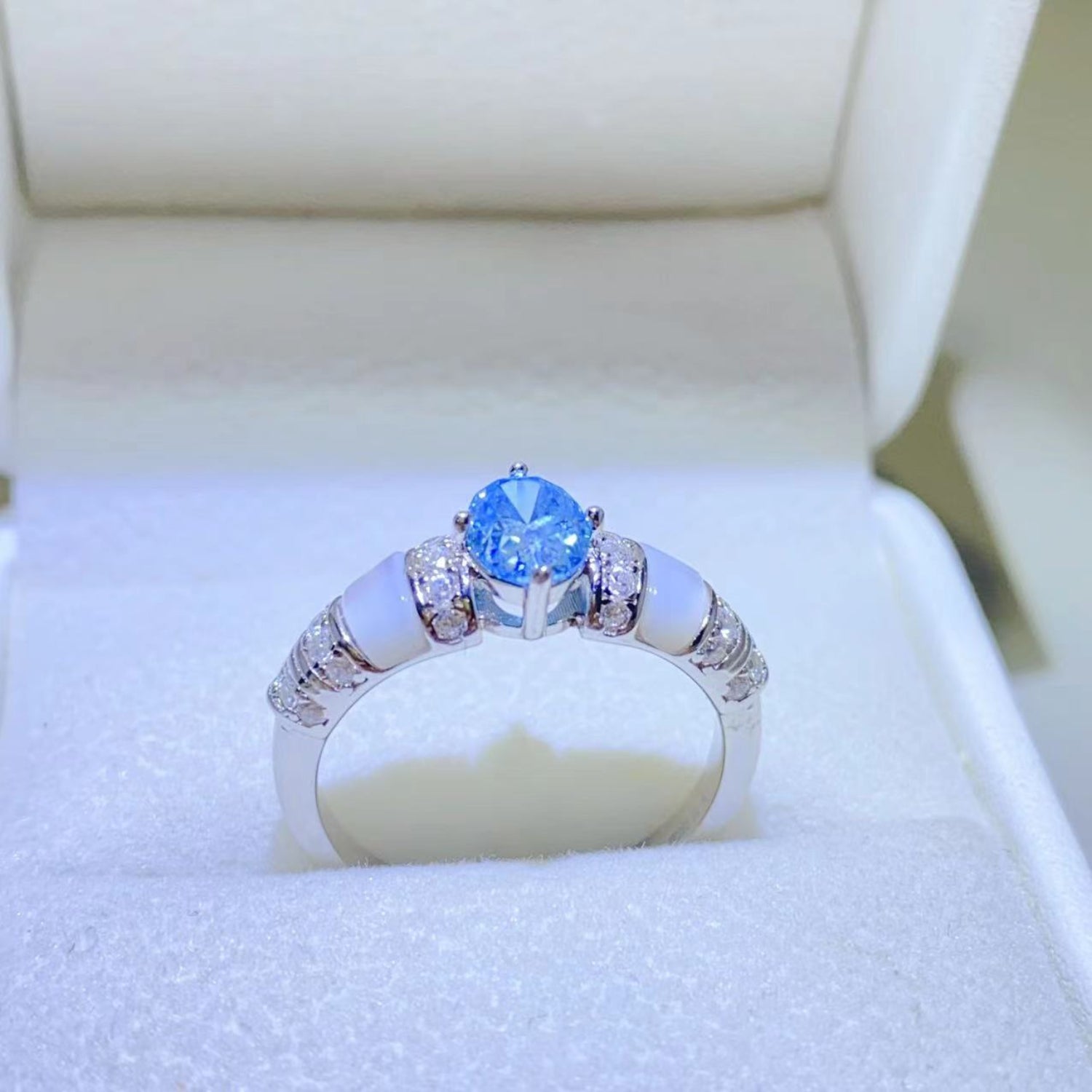 Bague en argent sterling 925 avec moissanite de 1 carat