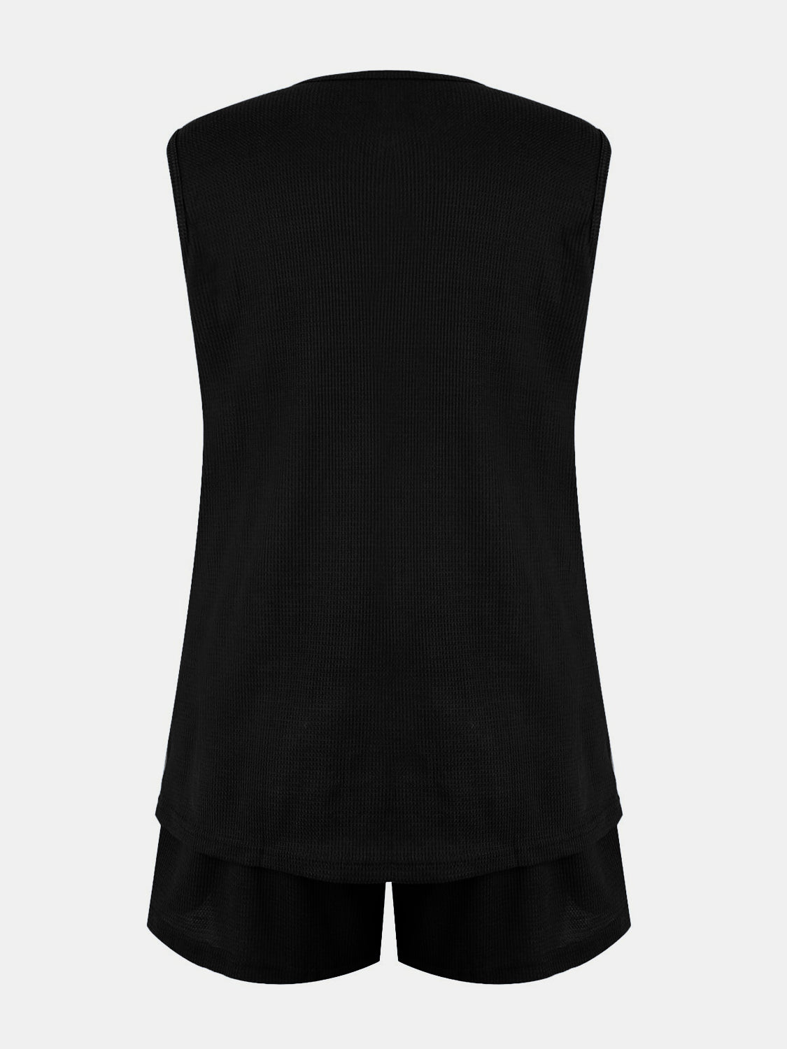 Ensemble haut et short crantés en tricot gaufré pleine grandeur