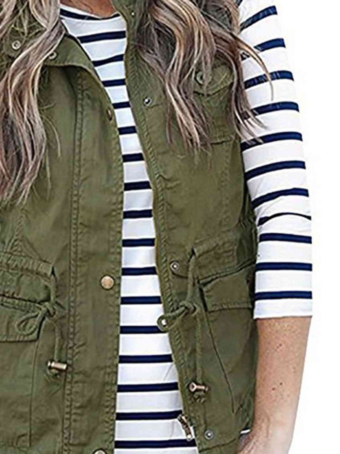 Gilet à cordon de serrage et poches