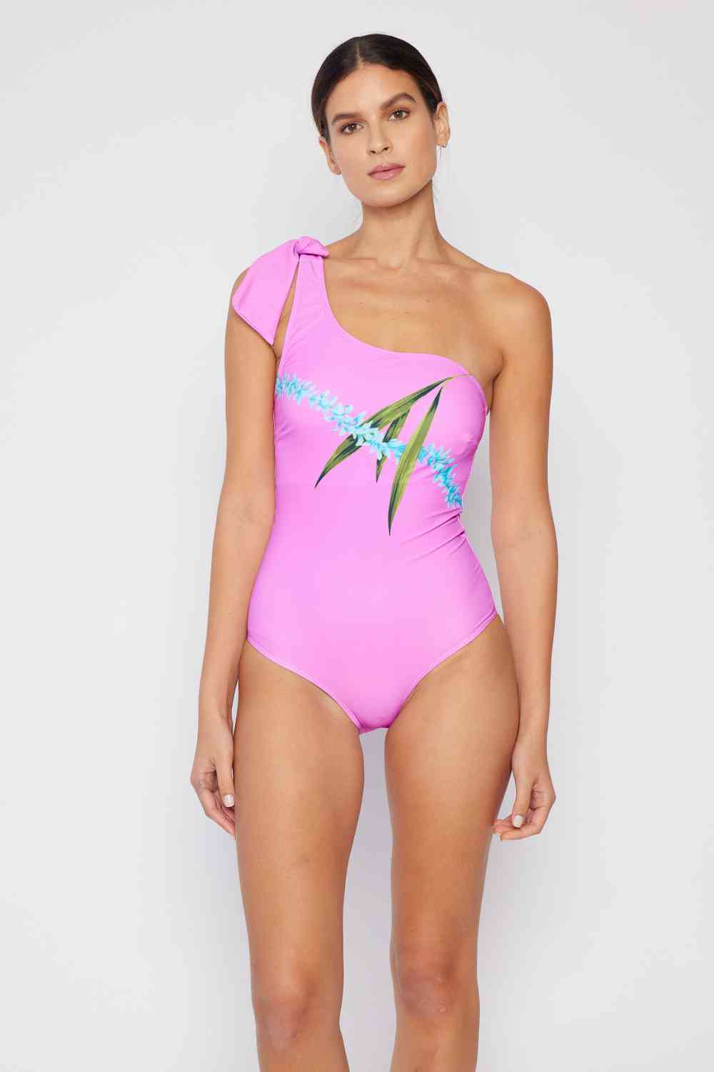 Maillot de bain une épaule Marina West Swim Vacay Mode en rose œillet