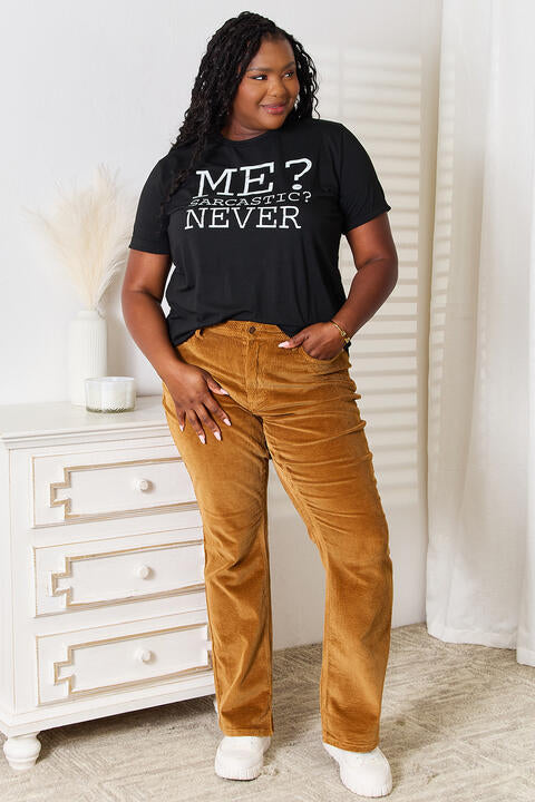 T-shirt col rond graphique Simply Love Letter