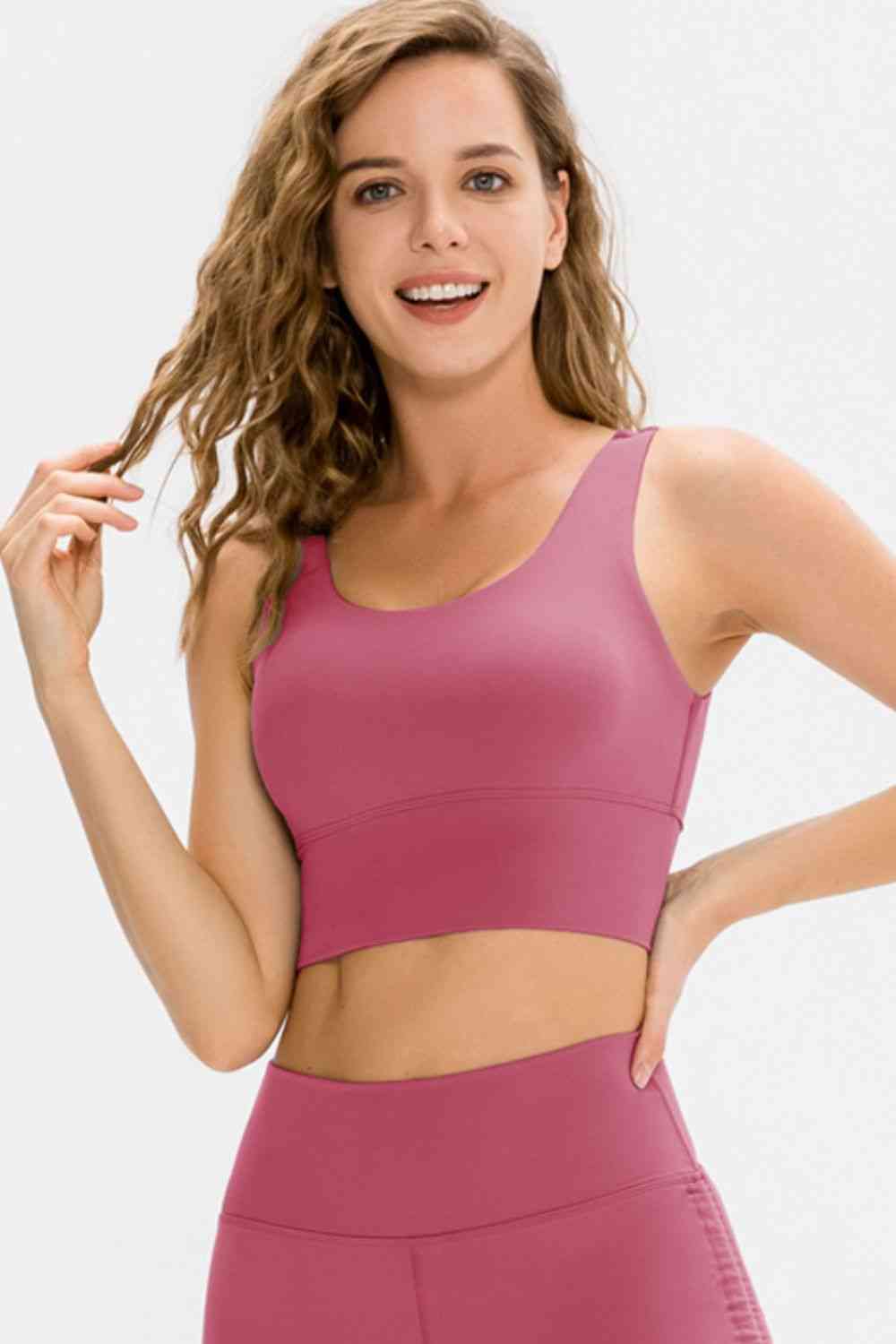 Soutien-gorge de sport long à col rond