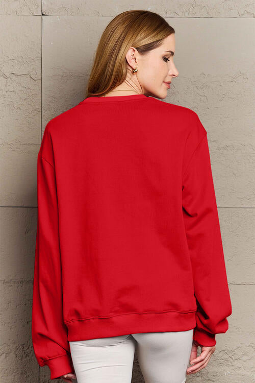 Sweat-shirt à manches longues ROCKIN AROUND taille réelle Simply Love