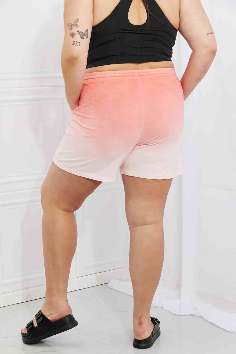 Zenana In The Zone Short taille haute Dip Dye corail
