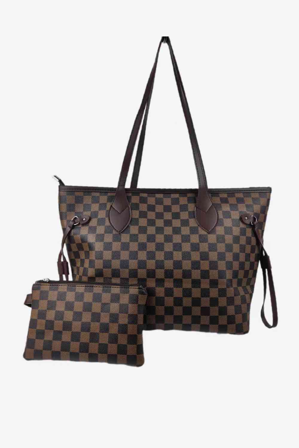 Ensemble de sacs à carreaux en PVC deux pièces