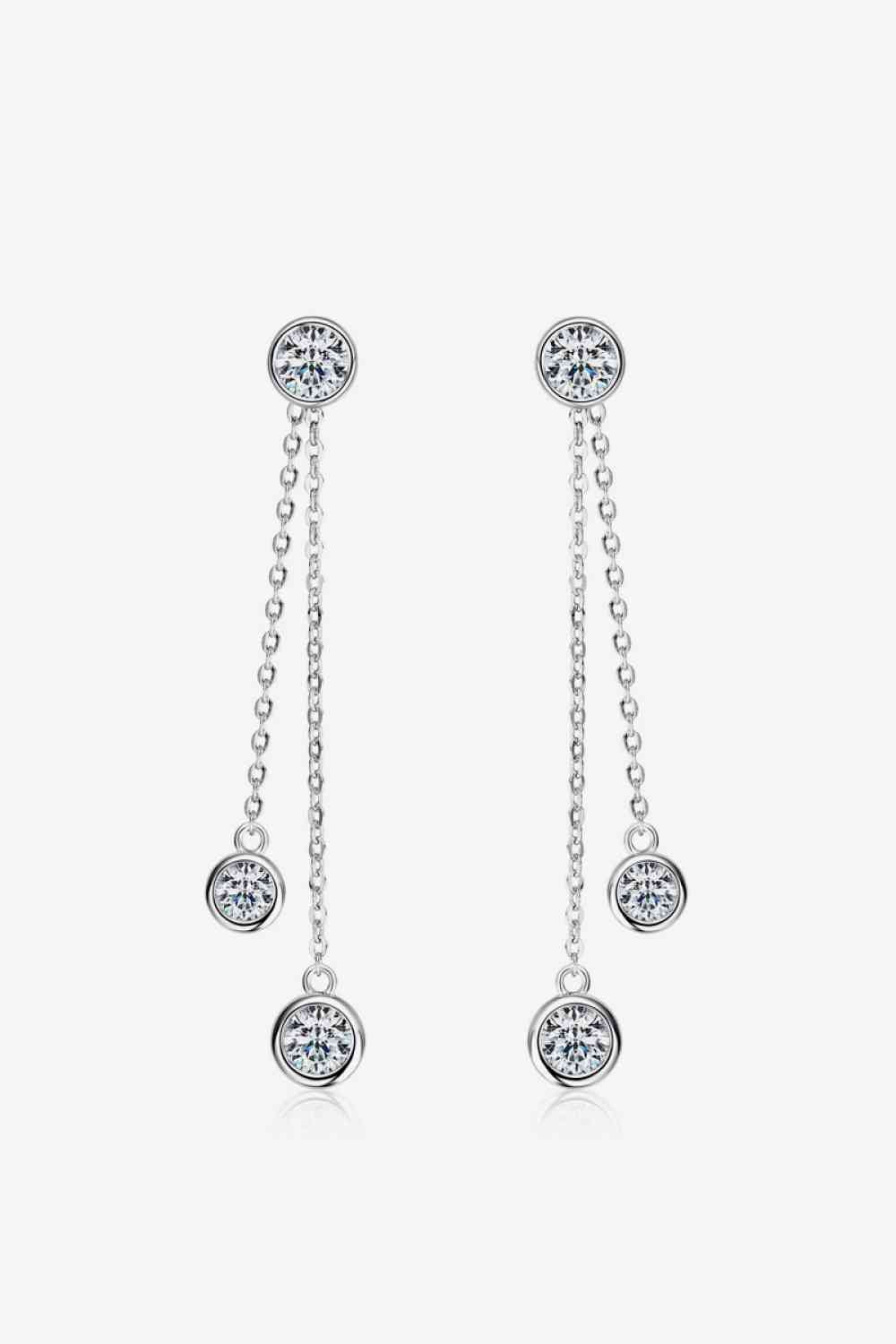 Boucles d'oreilles en argent sterling 925 avec moissanite de 2,6 carats