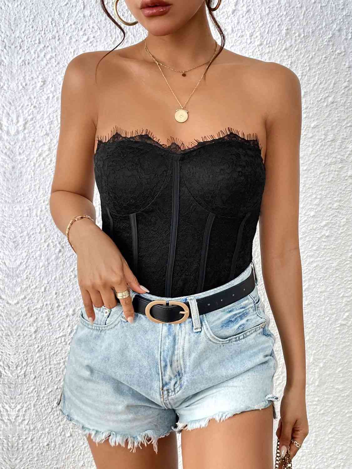 Body bustier à col en cœur