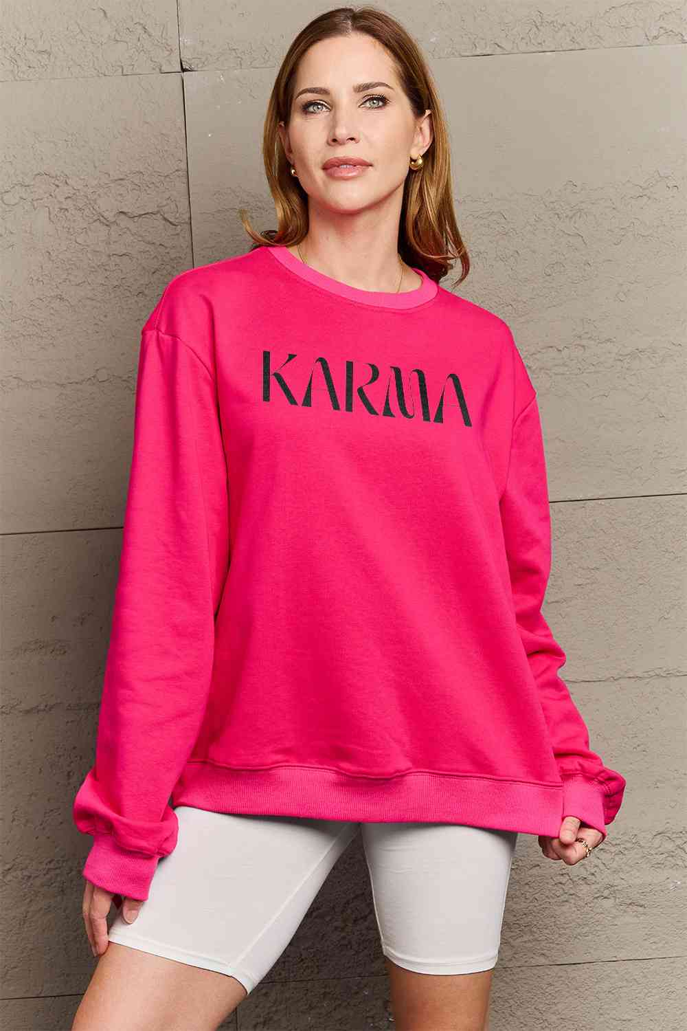 Sweat-shirt graphique KARMA taille réelle Simply Love