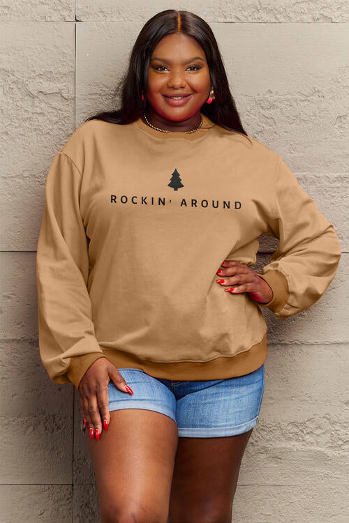Sweat-shirt à manches longues ROCKIN AROUND taille réelle Simply Love