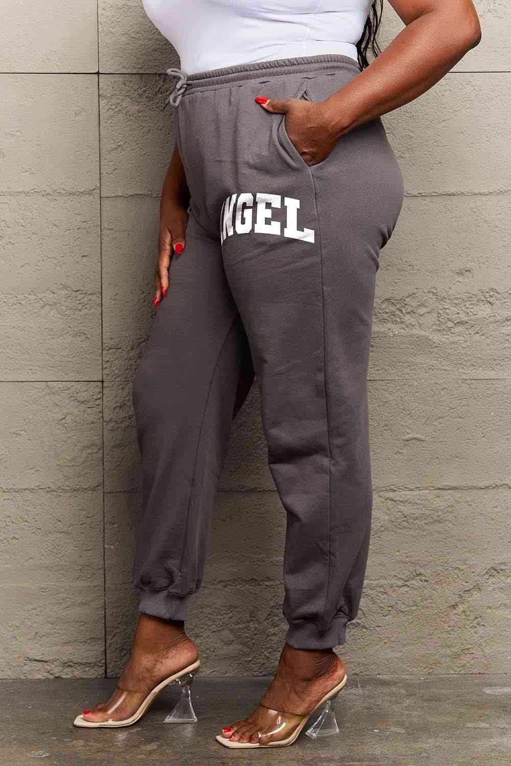 Pantalon de survêtement long à cordon de serrage et motif ange Simply Love