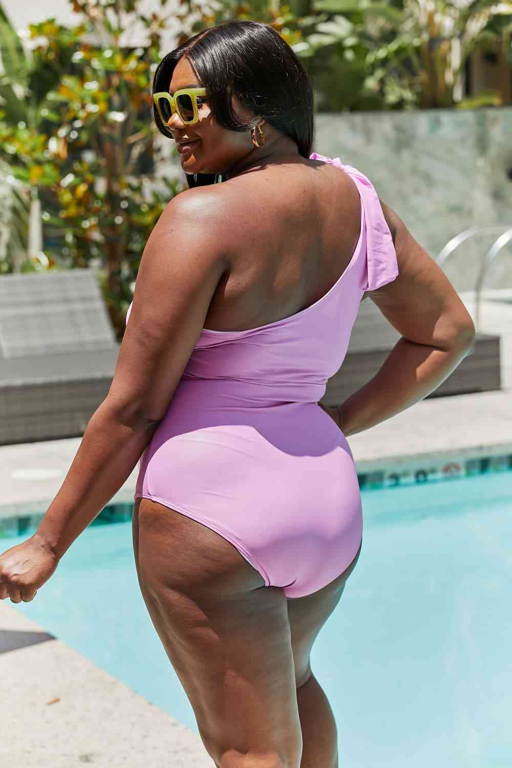 Maillot de bain une épaule Marina West Swim Vacay Mode en rose œillet