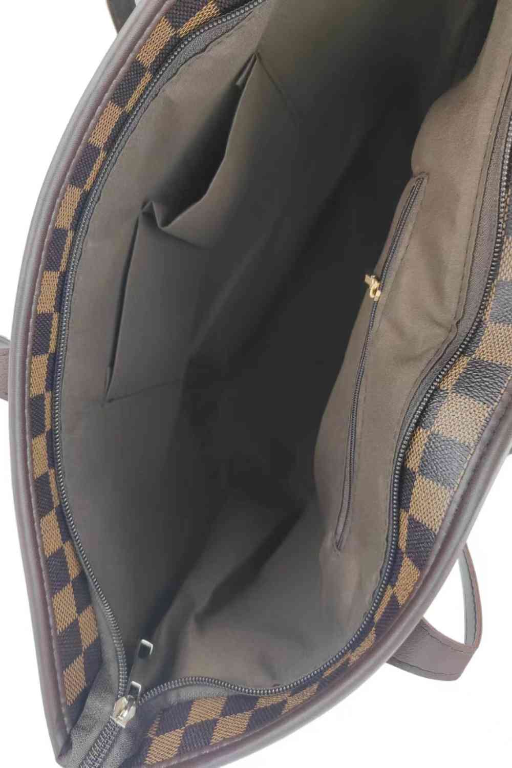 Ensemble de sacs à carreaux en PVC deux pièces