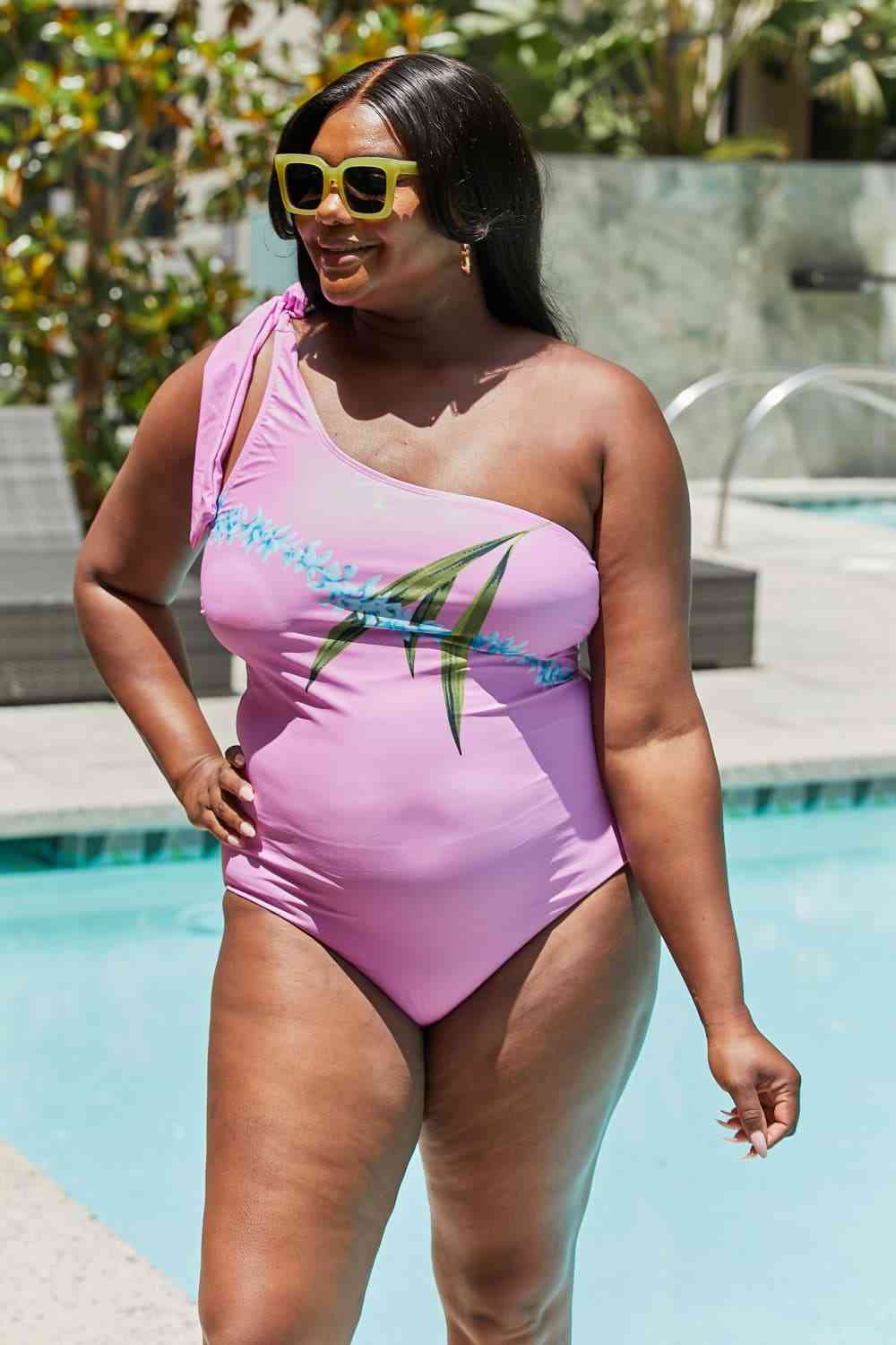 Maillot de bain une épaule Marina West Swim Vacay Mode en rose œillet