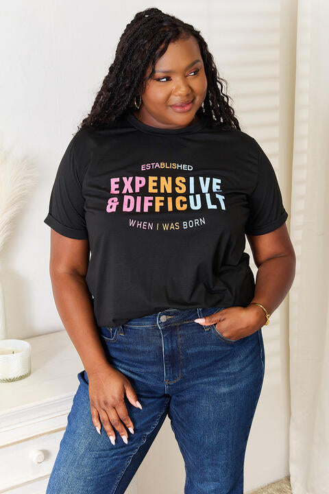T-shirt à manches courtes et col rond avec slogan « Simply Love »