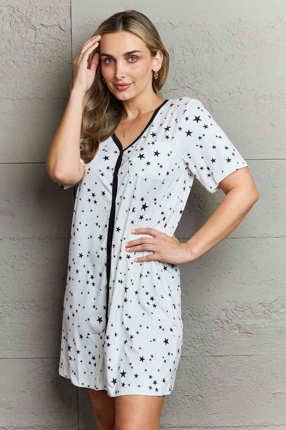 Robe de nuit boutonnée matelassée MOON NITE