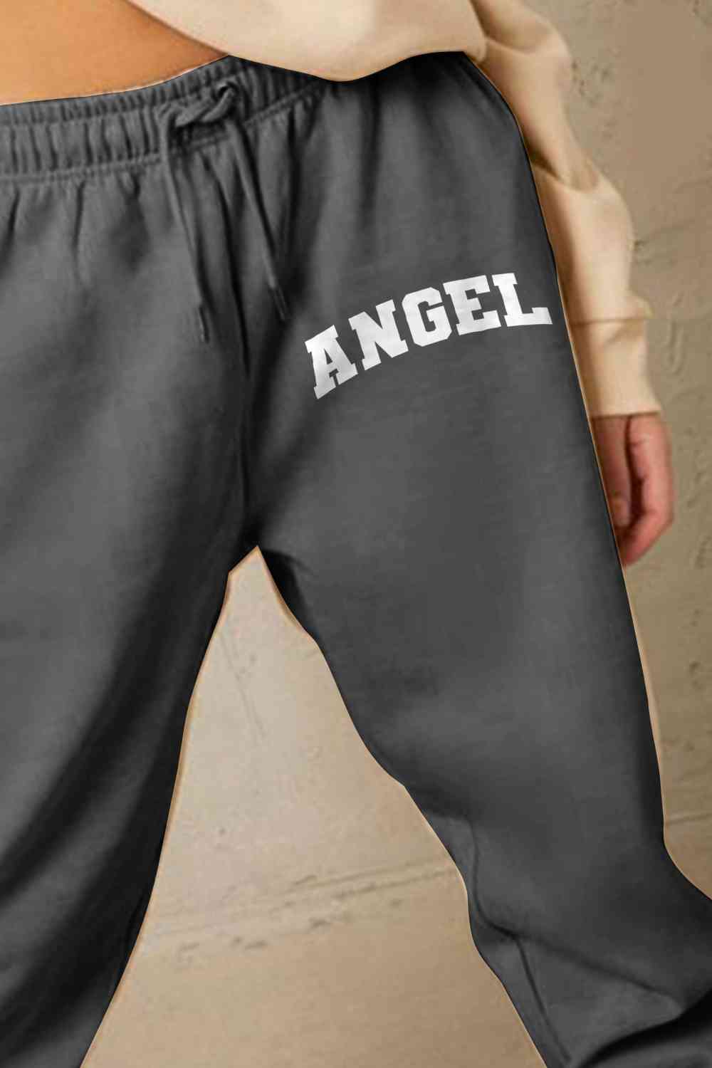 Pantalon de survêtement long à cordon de serrage et motif ange Simply Love