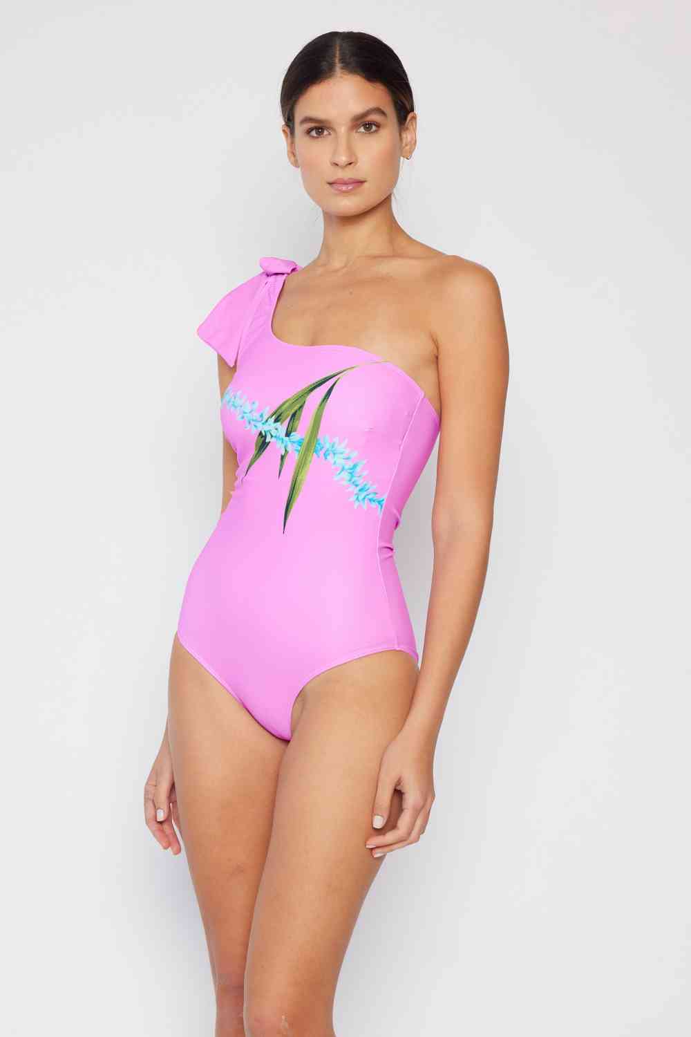 Maillot de bain une épaule Marina West Swim Vacay Mode en rose œillet