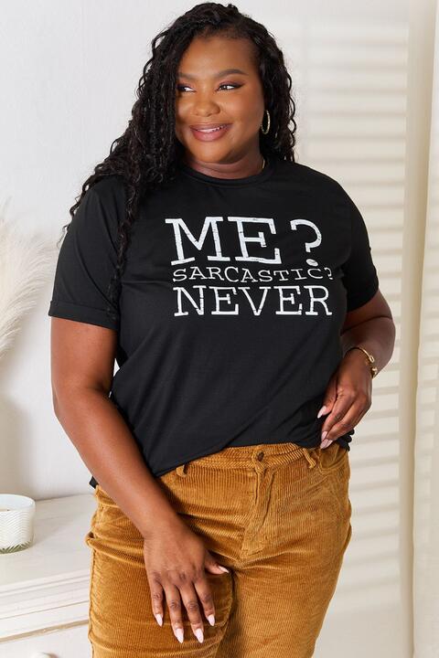 T-shirt col rond graphique Simply Love Letter