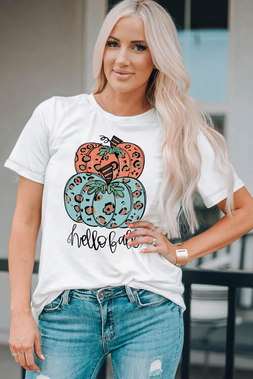 T-shirt à manches courtes avec motif citrouille